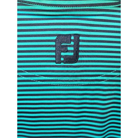 FOOTJOY FJ Men's Green Striped Lisle Golf Polo Large - Picture 7 of 8